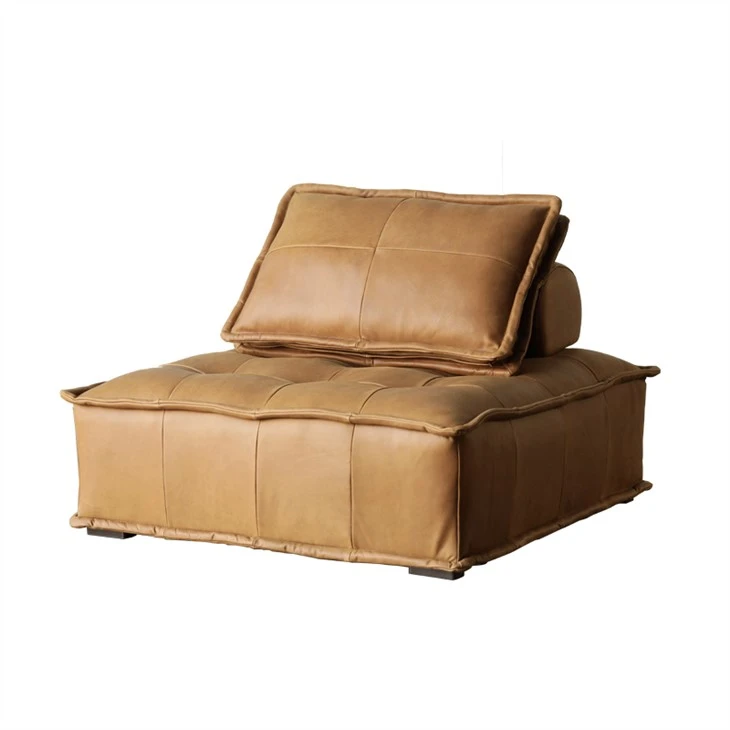 Einzelsofa aus braunem Leder